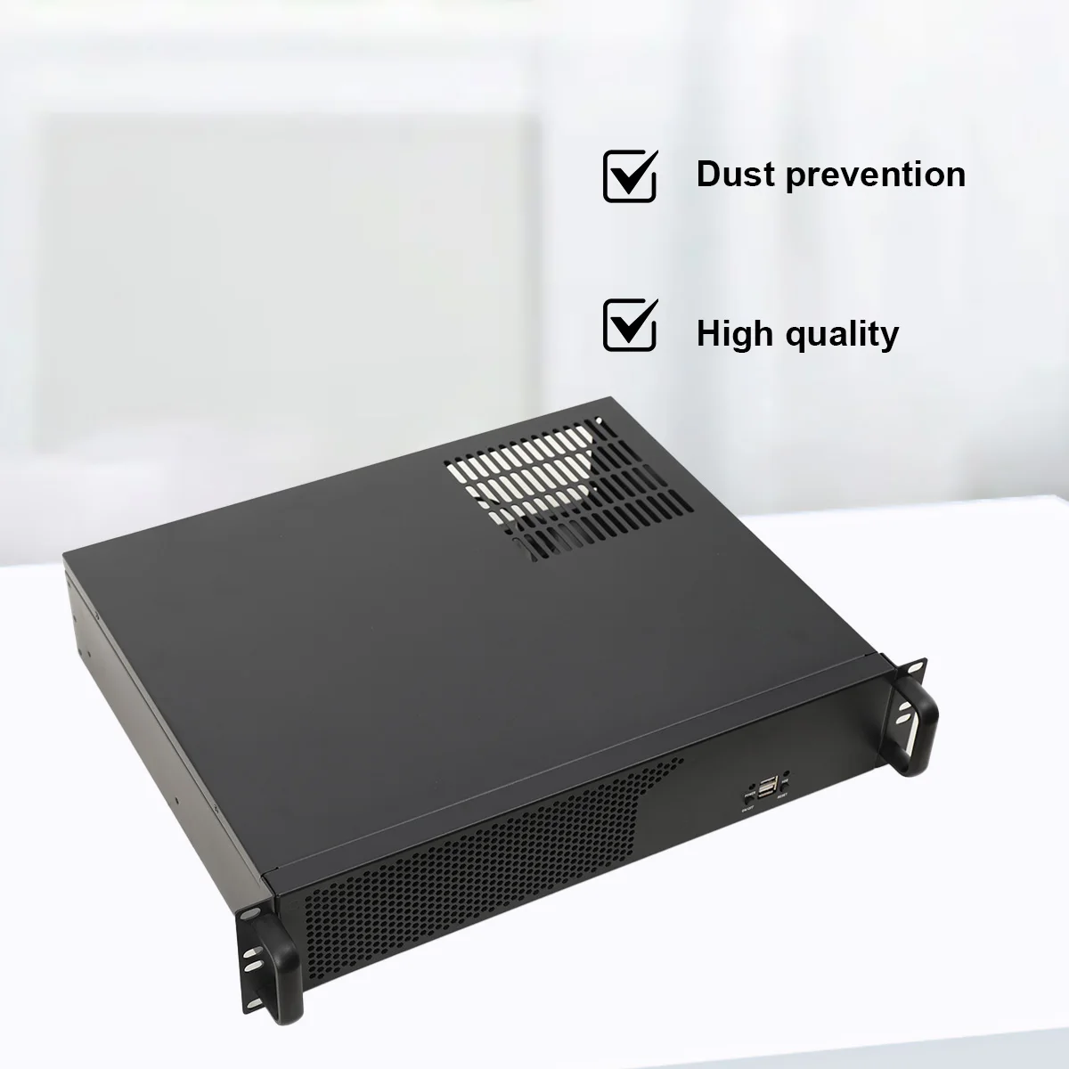 2U Chassis Aluminum Panel Ultra Short Industrial Control Server Chassis Data Storage Motherboard Server Case