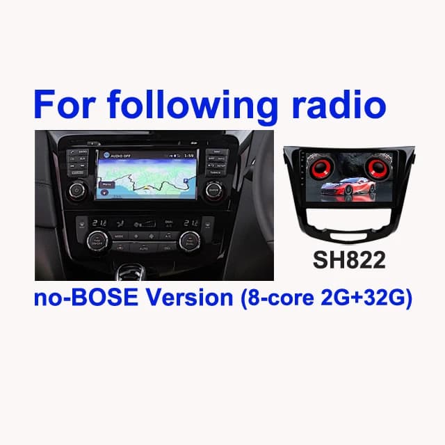 SINOSMART Android GPS for Nissan Qashqai J11 X-Trail T32 Rogue 2014–2018 with OEM 7" Screen Support BOSE 360 CarPlay AndroidAut
