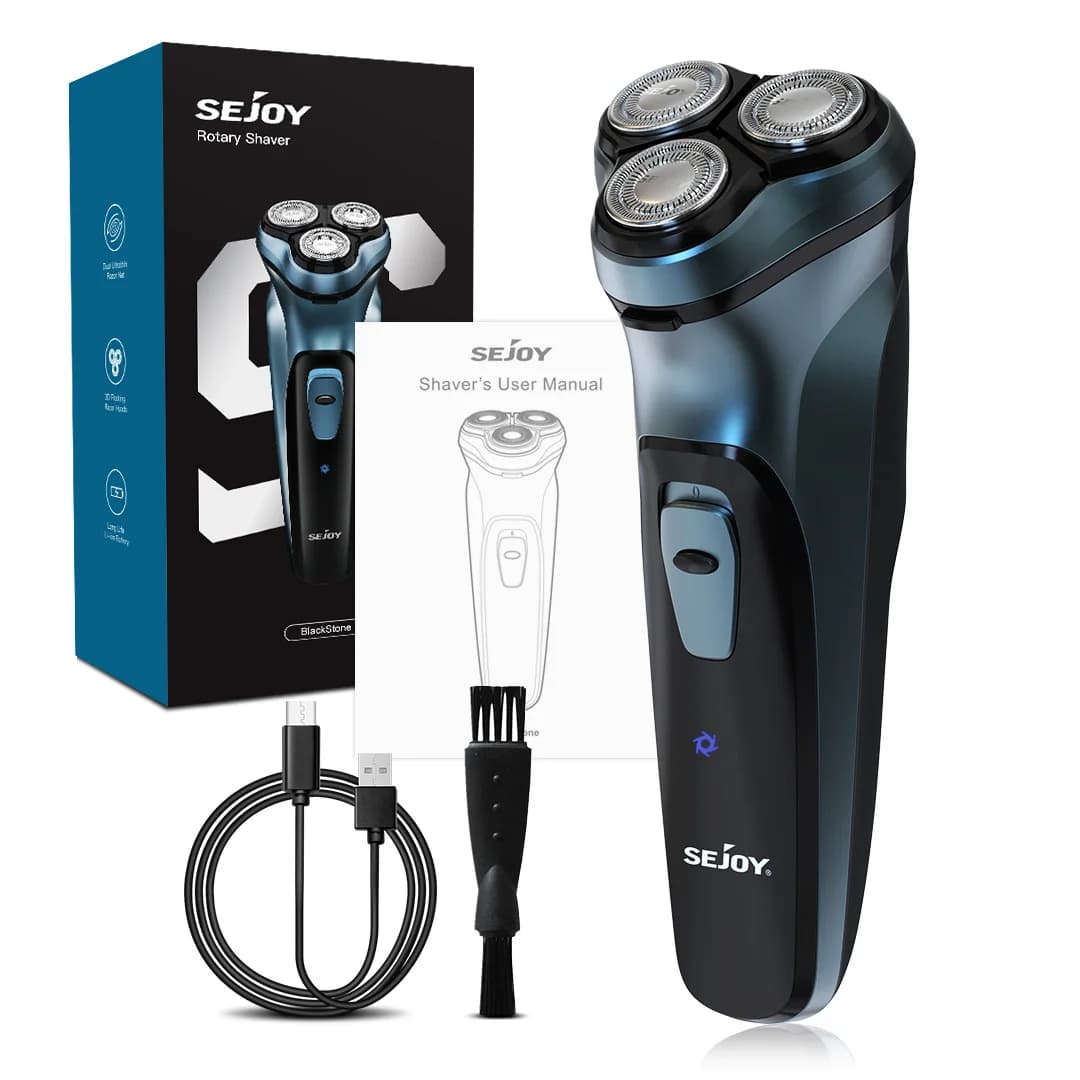 Sejoy Electric Shaver for Men Rechargeable Electric Razor Triple Floating Head Shaving Machine Beard Trimmer Gift