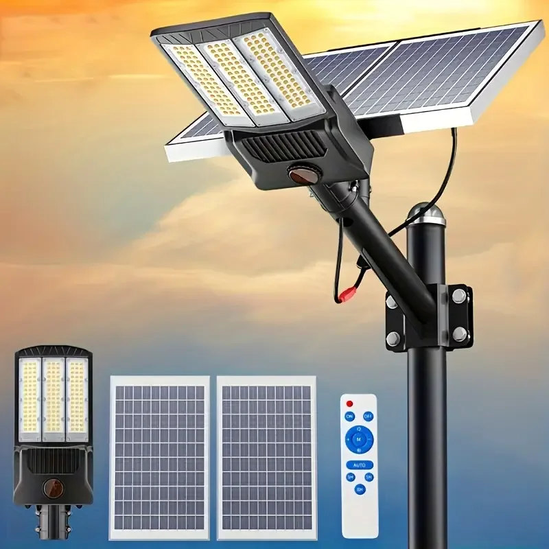 Ultra-Bright Solar Motion Sensor Street Light 8000W | 800000LM, 6500K - Outdoor Security Flood Lamp for Driveway, Garden, Pathwa