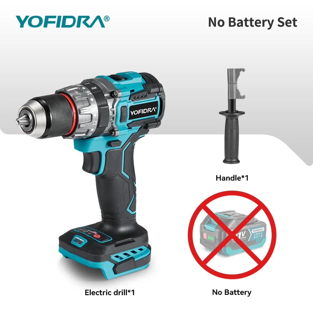 YOFIDRA 700N.M Brushless Electric Impact Drill Cordless Screwdriver Plates Soil WoodWorking Power Tool For Makita Battery Pin