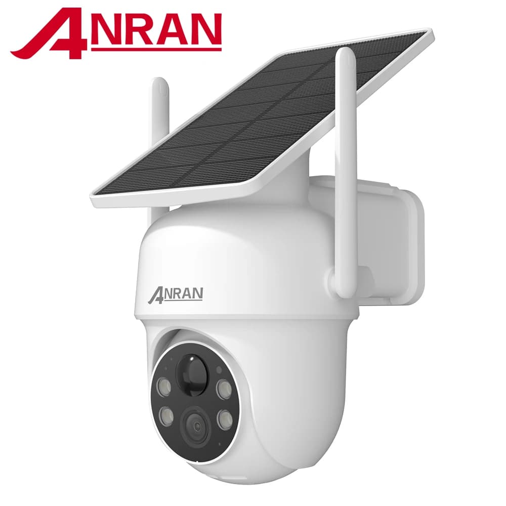 ANRAN Solar Camera 1/2pcs 3/5MP Outdoor 2.4G Wifi Security Camera Battery Cameras Home Surveillance Protection PIR Human Detect,Color Night Vision,IP66 Waterproof