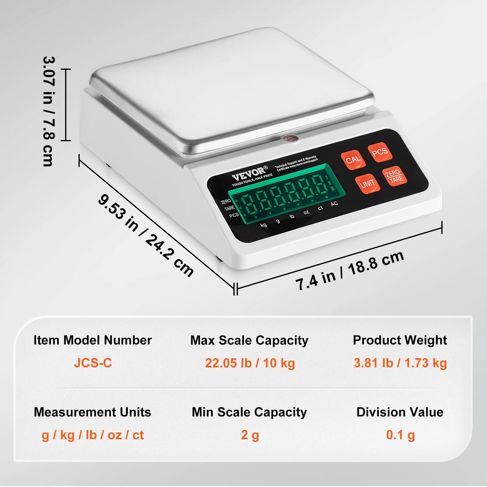 SucceBuy 10kgx0.1g Digital Counting Scale Electronic Laboratory Balance with LED Screen Table Top Scale for Industrial Weighing