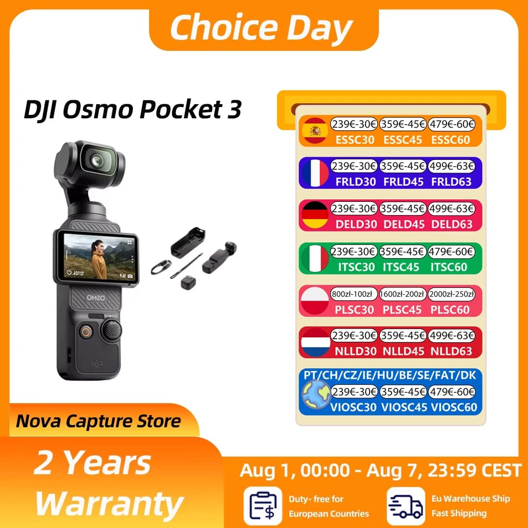 New DJI Osmo Pocket 3 Powerful 1-Inch Sensor 4K/120fps  2-Inch Rotatable Touchscreen DJI Pocket 3 New