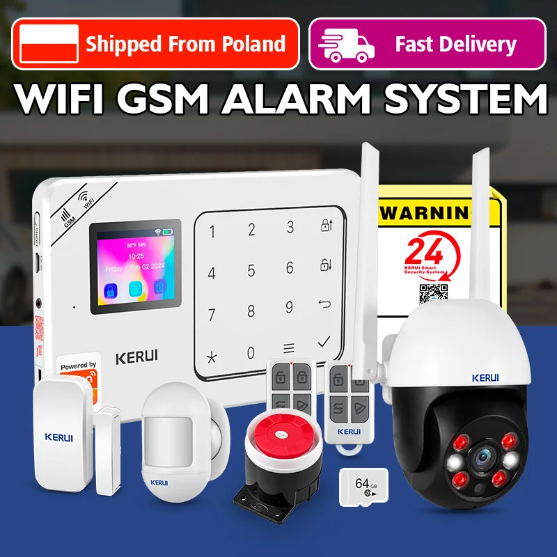 Fast Delivery KERUI Tuya Smart Life Security Protection WiFi GSM Anti-Theft Alarm Panel Host Home Alarm System Wireless W181