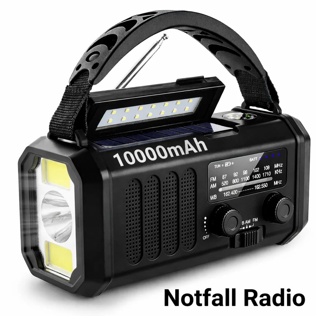 10000mAh power bank crank radio solar emergency radio AM/FM/WB world receiver with flashlight SOS alarm compass portable