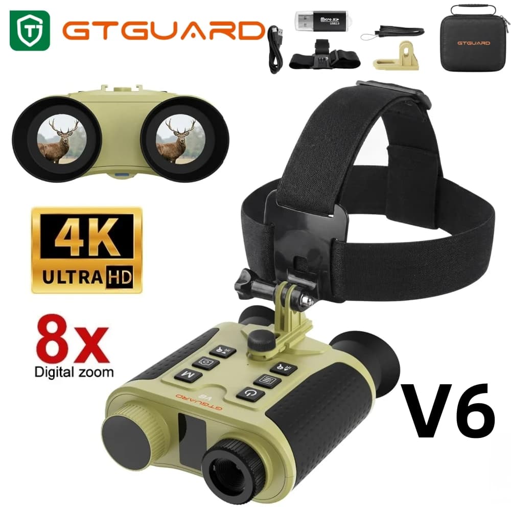 8X Digital Zoom Infrared 4K Night Vision Binoculars Goggles Telescope for Outdoor 300M Full Darkness Take Photos,Record Videos