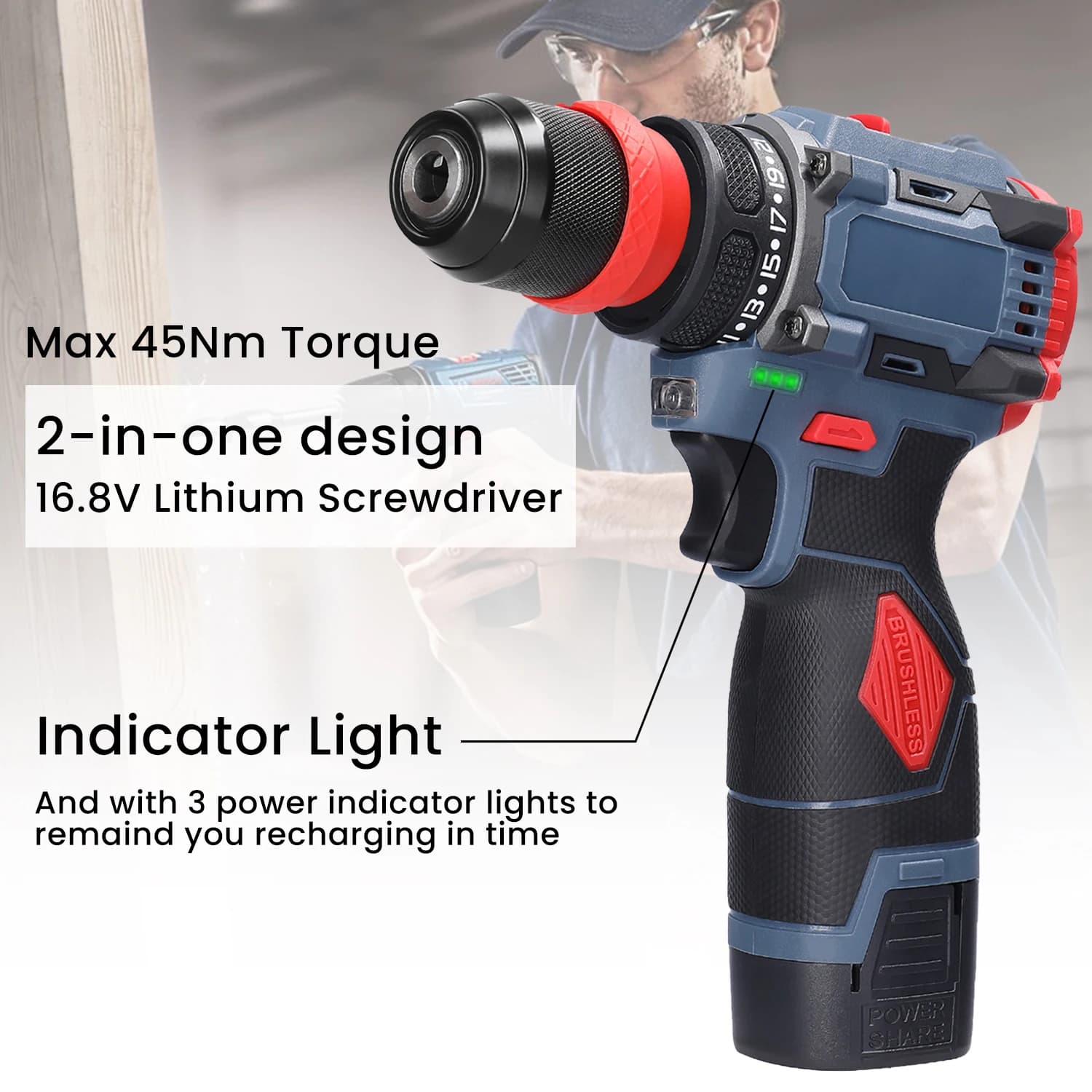Brushless Mini Power Tool Quick Clamp Impact Drill MultiFunctional for Drilling Holes Renovation Hand Drill Electric screwdriver