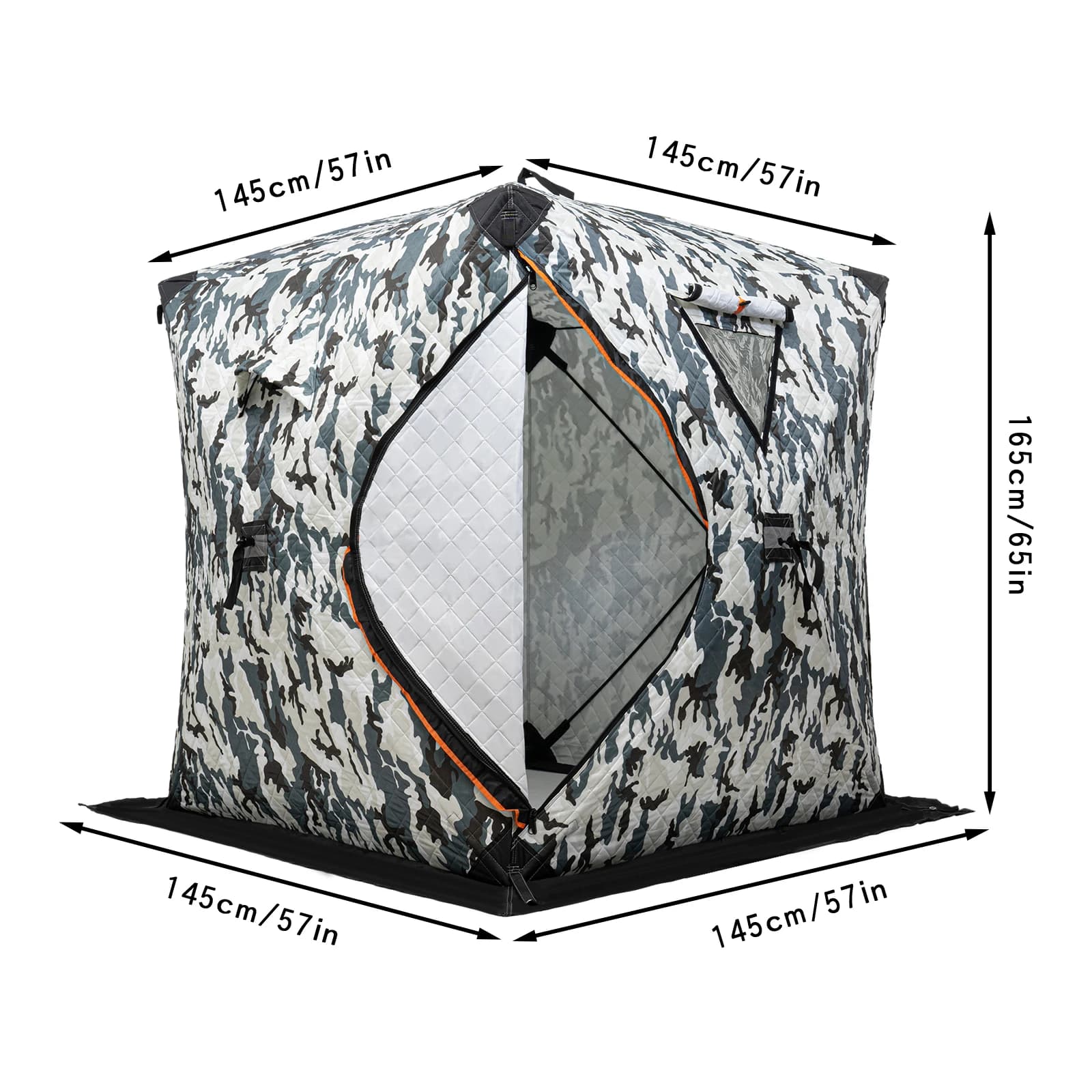 Portable Ice Fishing Tent 210D Oxford Cloth and Fiberglass Rods Windproof for 1-2 Person Winter Fishing,Christmas Festival Gift