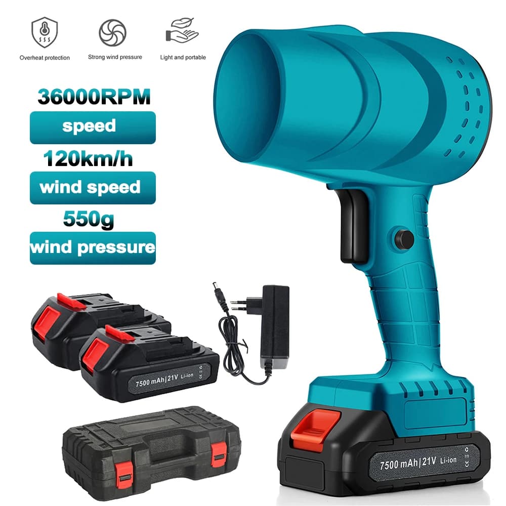Electric Turbo Fan Blowers 120km/h 36000rpm Powerful Fan Cordless Jet Fan Snow Leaf Dust Air Blowing Tool for 21V Battery