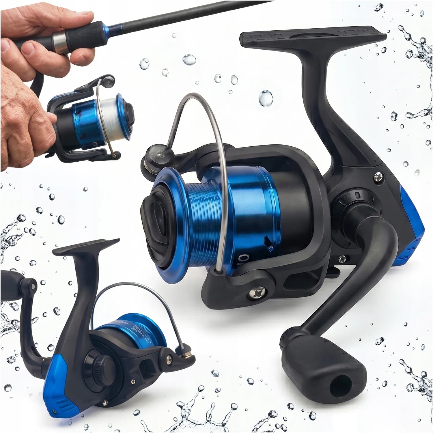 Spinning Fishing Reel with Line, 3 Stainless Steel Bearings, Front Drag Free Spool System, 5.2:1 Gear Ratio, 135g Lightweight Compact Reel with One Touch Handle, Small Medium Fish Freshwater Angler Feeder Ground Float Coarse Match Reel Set Kit