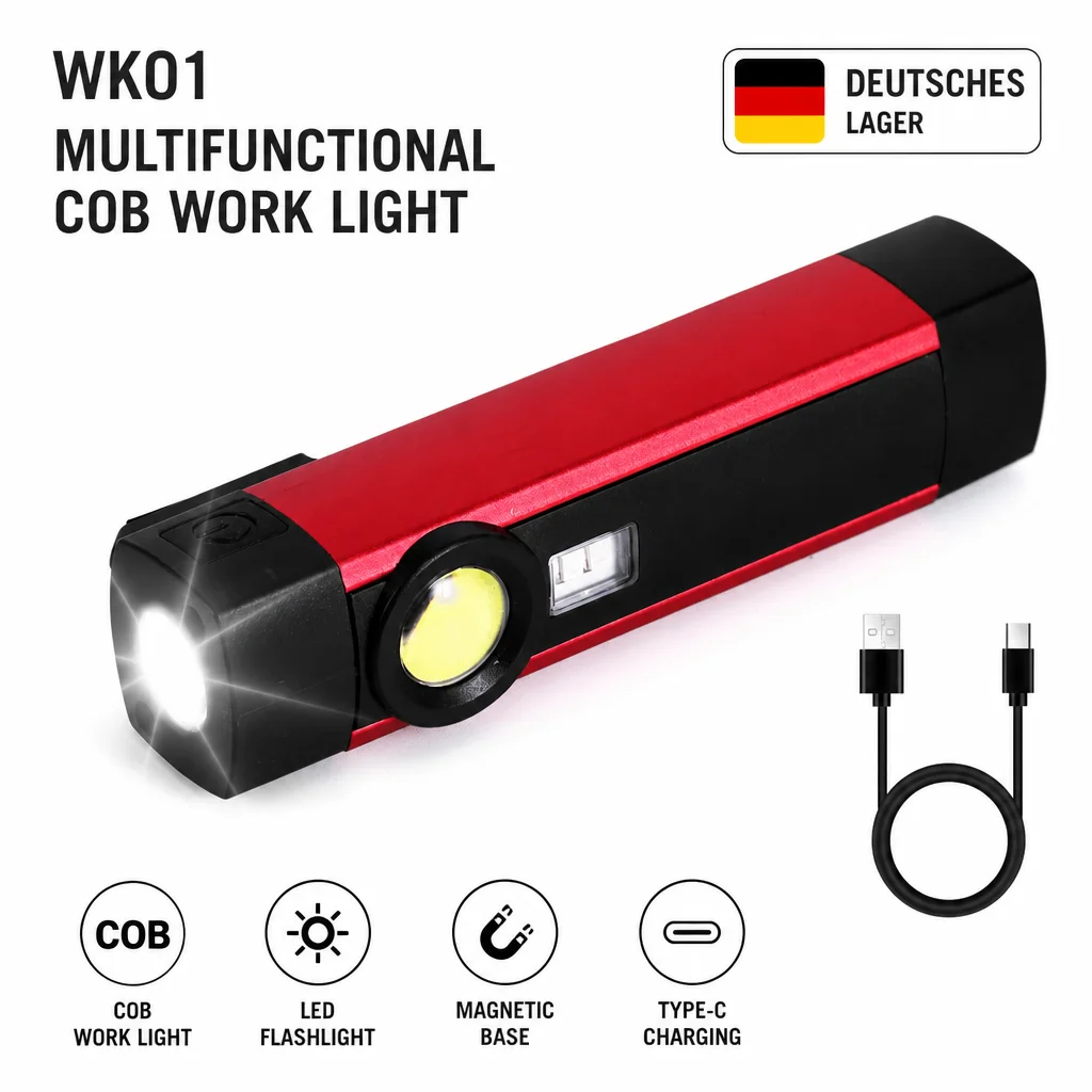 Rechargeable COB LED Mechanic Work Light with Magnet 4 Modes XPE COB UV 2835 Inspection Torch for Checking Working Camping