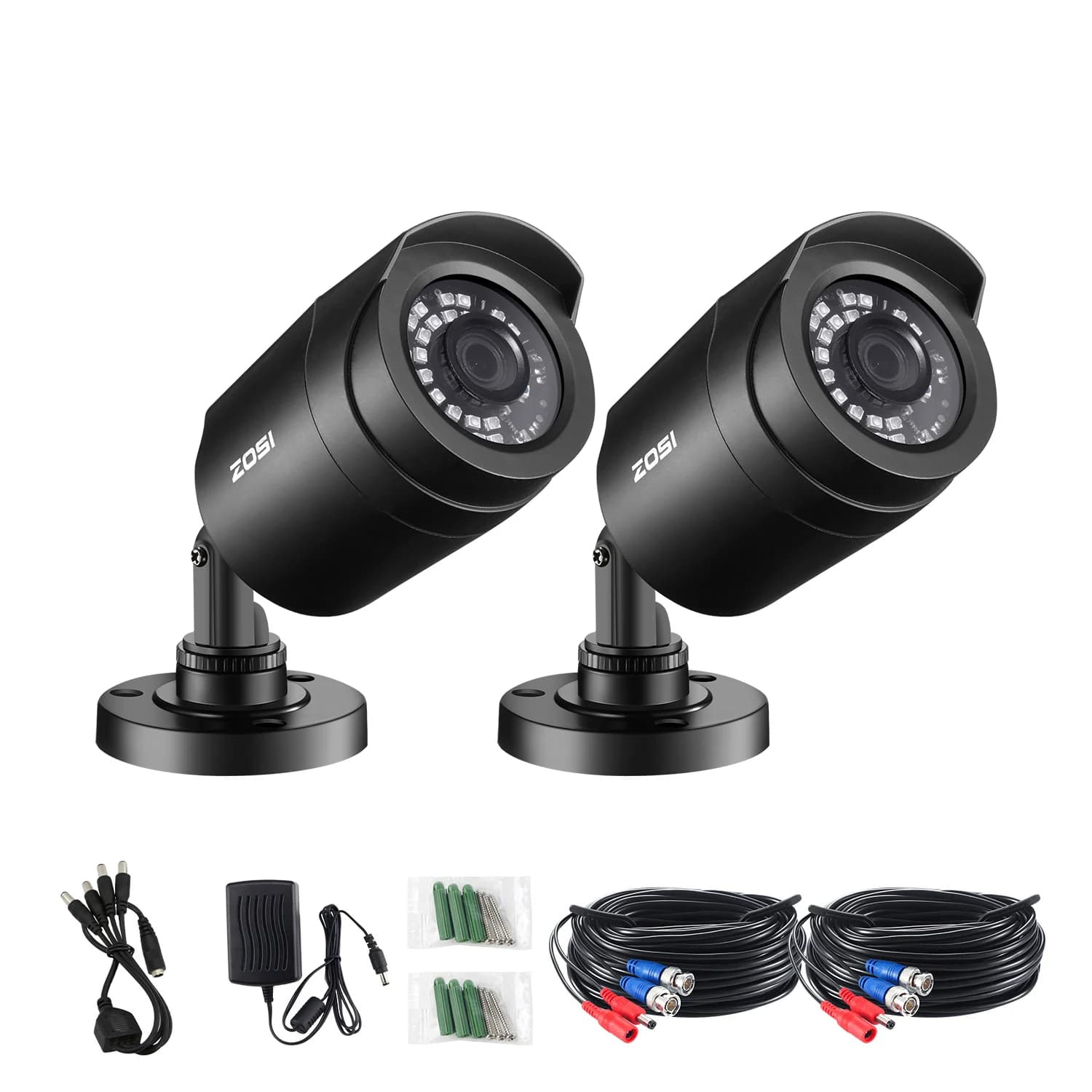 ZOSI 1080P HD TVI Security Camera Bullet Outdoor 80ft IR Night Vision Motion Detection 2MP HD CCTV Surveillance Cameras 2Pack/4Pack