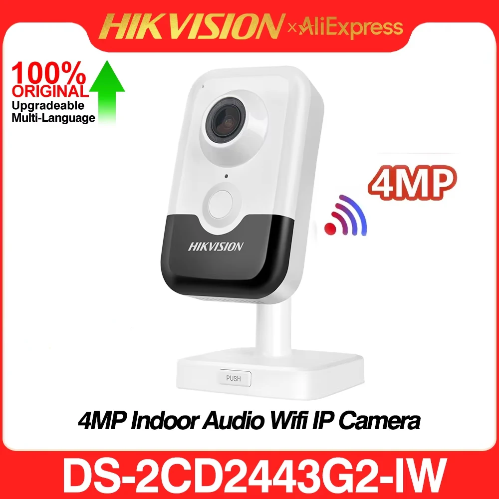 Hikvision DS-2CD2443G2-IW 4MP WIFI Cube IP Camera AcuSense Line Crossing Intrusion 2-Way Audio H.265+ IR POE Video CCTV IPC