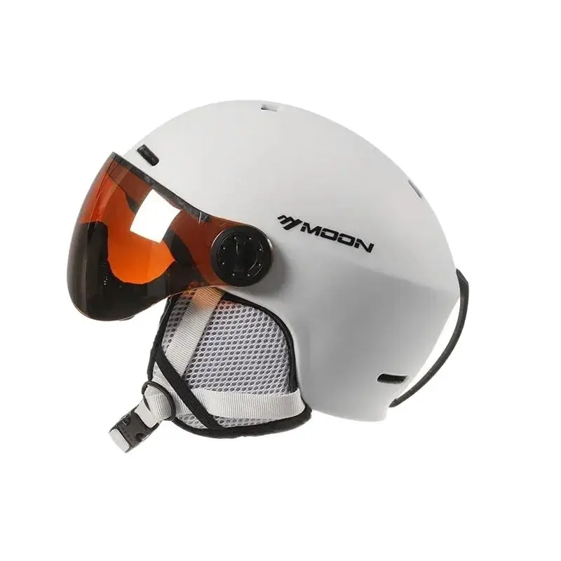 MOON-Skiing Helmet with Integrally Molded Goggles, PC and EPS Outdoor Sports, Ski Snowboard and Skateboard