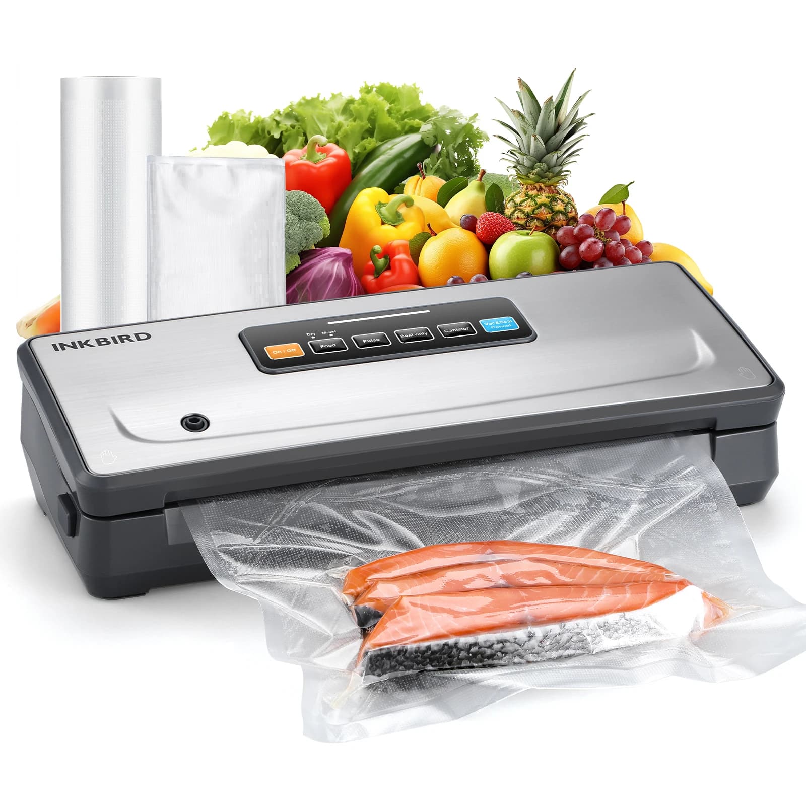 INKBIRD Cordless Vacuum Sealer Machine INK-VS06 Vacuum Packing Machine Multi functional Built-in Storage&Cutting Vacuum Sealer