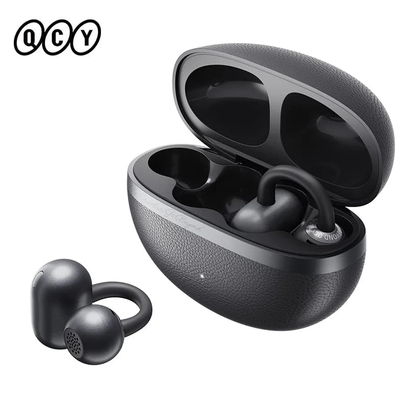 QCY Crossky C50 CT06 Clip-On Earbuds Bluetooth 6.0 Open-Ear Dual-Magnet Drivers Bass Boost Headset 4 Mic AI Clear Calls 35H IPX5