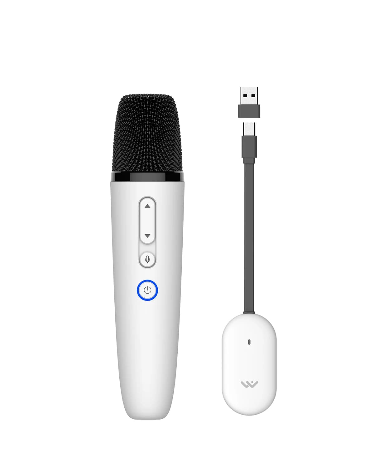 T1-테슬라 Car Karaoke Microphone, 테슬라 Rechargeable Caraoke Mic with USB-A & USB-C Receiver, Plug to Use，No Need Pair