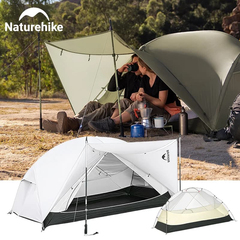 Naturehike Mongar Pro 1 2 3 Tent 2025 New Camping 20D Nylon Shelter Tent Waterproof Backpacking Ultralight Tent with Canopy
