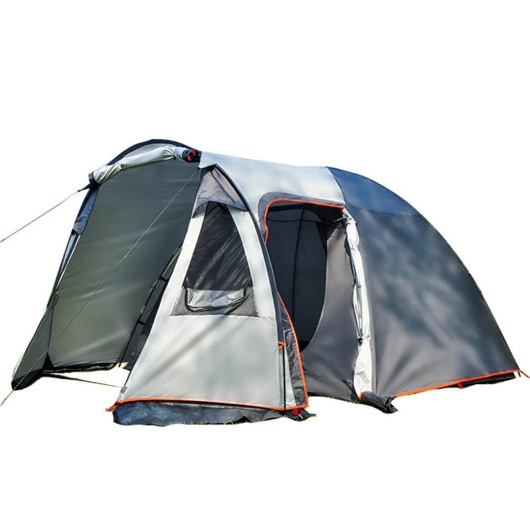 Family Camping tent Double Wall 3-4 People Large Area awning Waterproof Dome tent