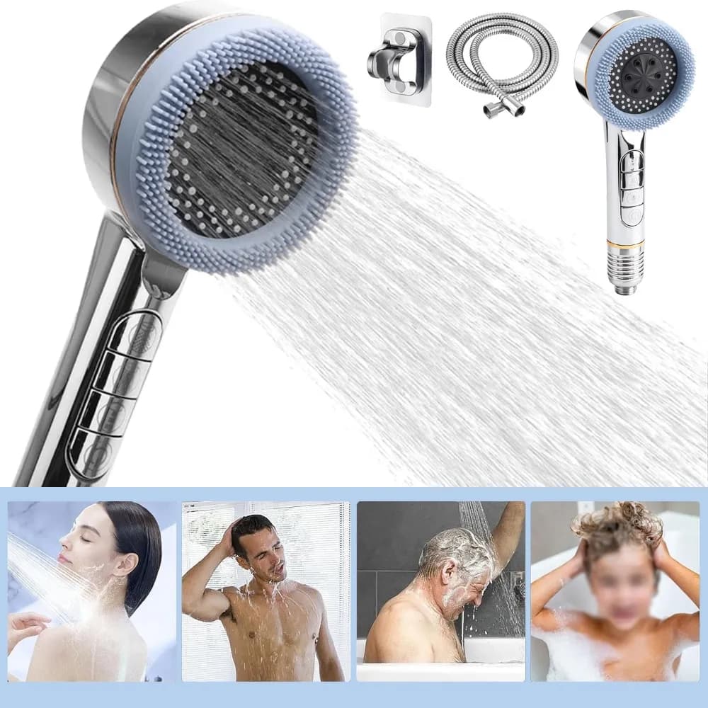 Shower Head Handheld, Hand Held Shower Head, with Hose and Adhesive Showerhead Holder