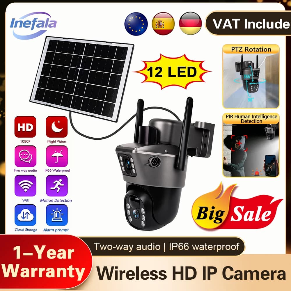 Podofo 8MP HD Wireless Solar Camera WiFi SIM Card 4K IP CCTV Cameras 360° Monitoring Video Surveillance AI PIR Human Detection