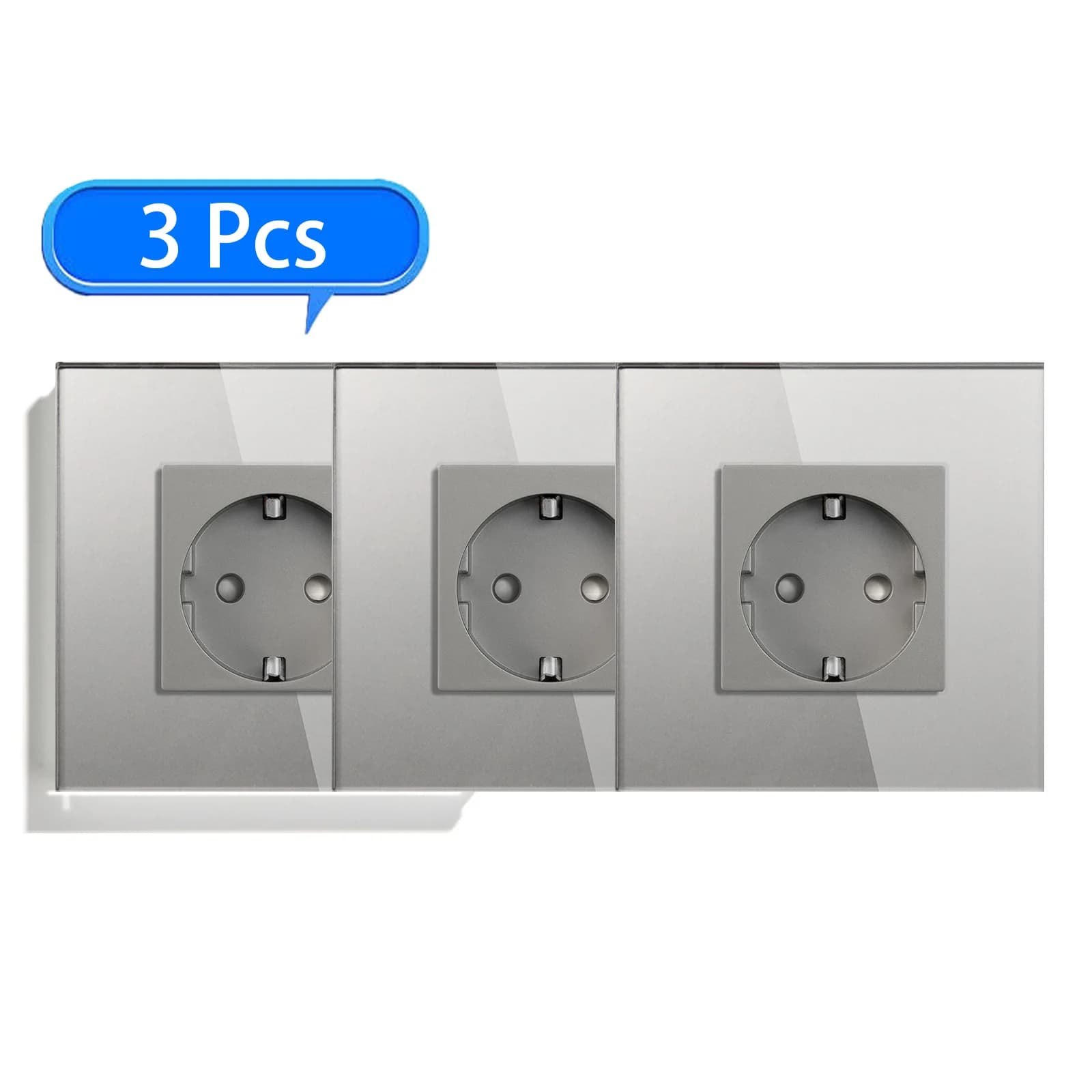BSEED Wall Socket Glass Frame Phone Charge USB C Single Socket 16A EU Standard 110V - 240V Electrical Outlet Type-c Wall Mounted