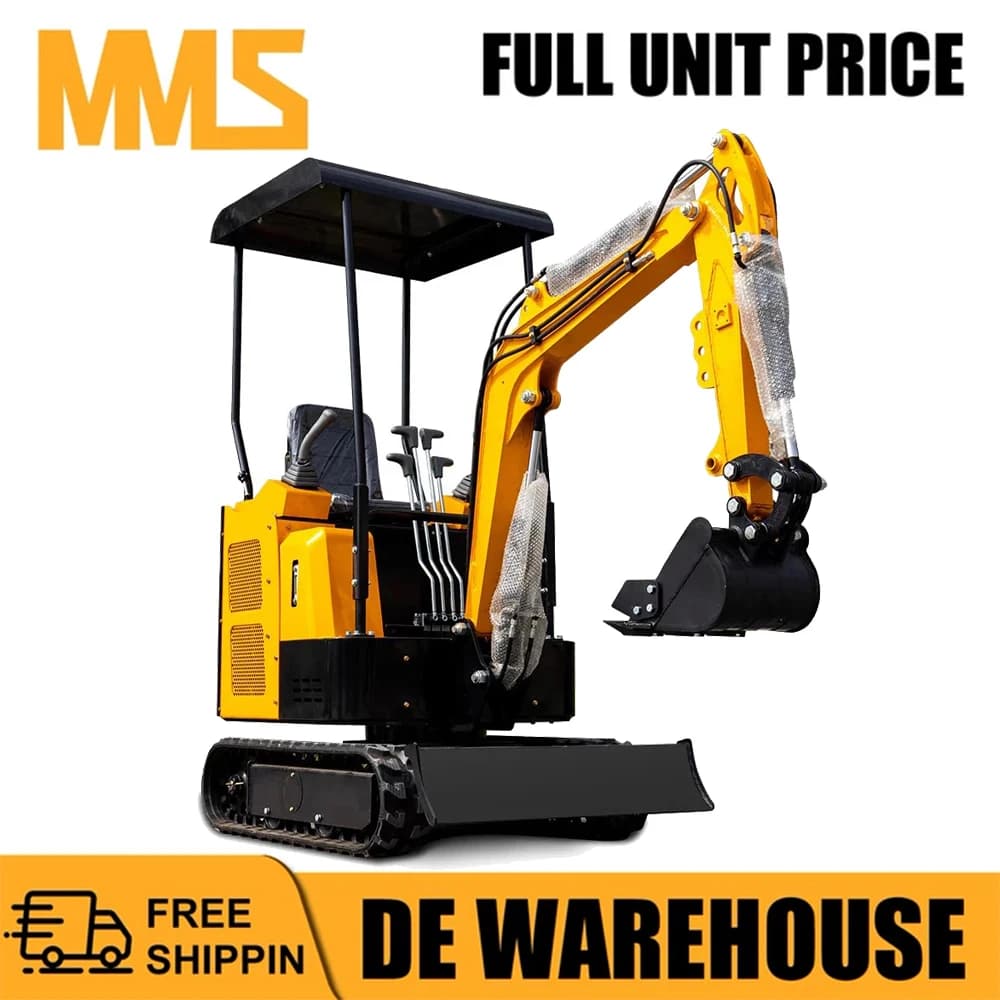 MMS 1.5 Ton Mini Excavator With KOOP Euro 5 Diesel Engine LED 1500kg CE Top Offer for Construction Work Gardens Farm Free Shipping From Germany