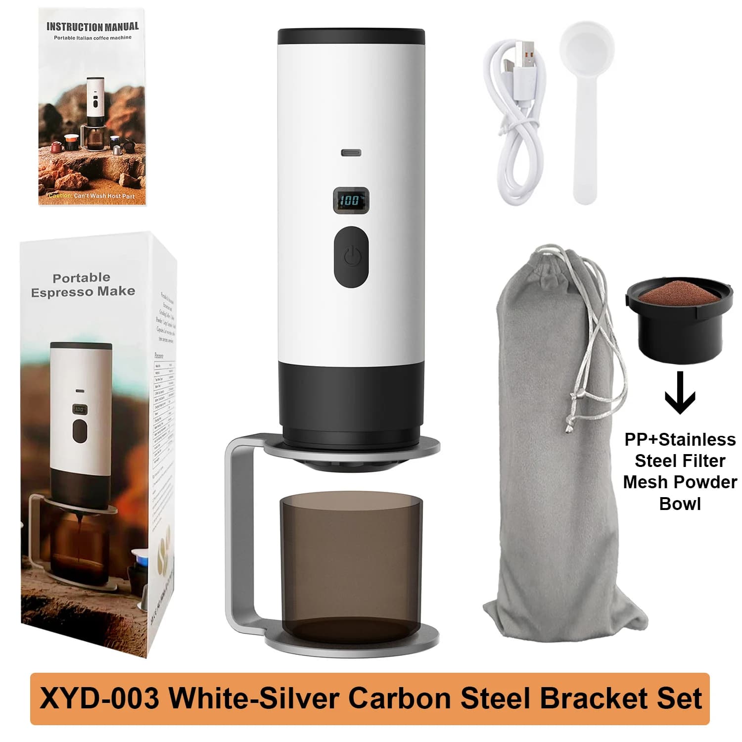 Electric 3-in-1 Portable Capsule Coffee Machine Espresso Machine Wireless Heating Coffee Machine Powder Extraction Coffee Cup
