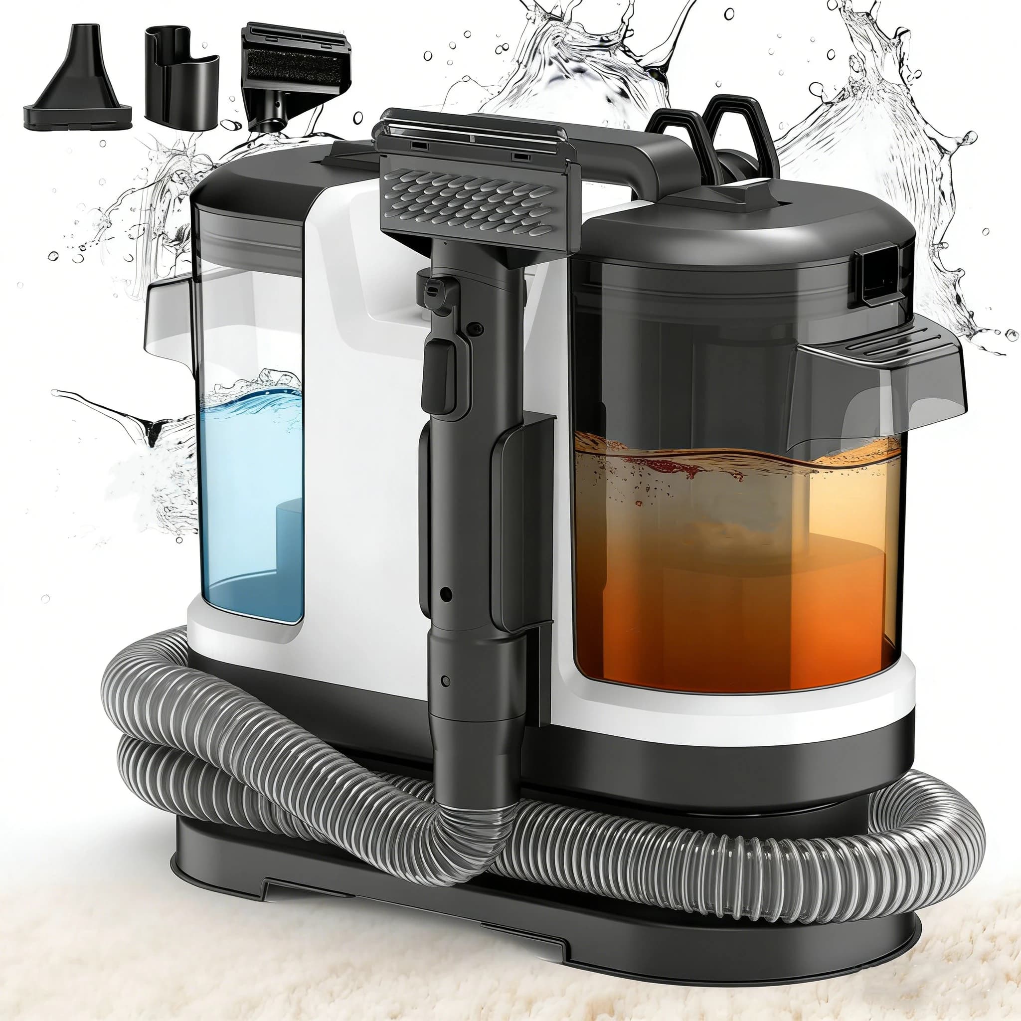 500W 12kPa Portable Carpet Cleaner Spray & Suction All-in-One Pet Dirt Stain Cleaner Handheld Home Furniture Upholstery Cleaner