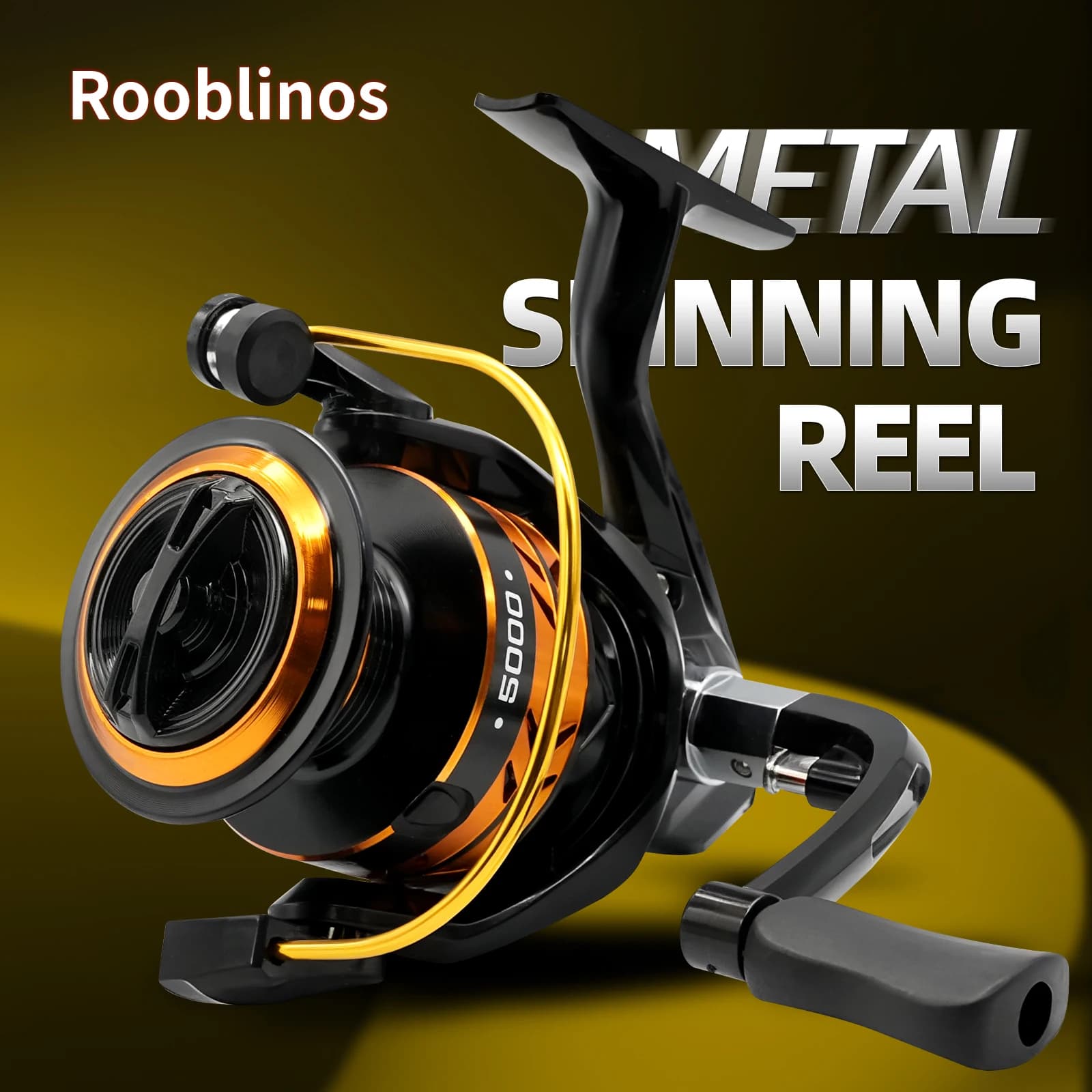 Rooblinos YG Spinning Reels Ultralight Metal 5.2:1 Gear Ratio 1000 7000 Saltwater Or Freshwater Big Max Drag Fishing Reels, Ambidextrous ,durable reel, alloy spool, fishing line reel ,
