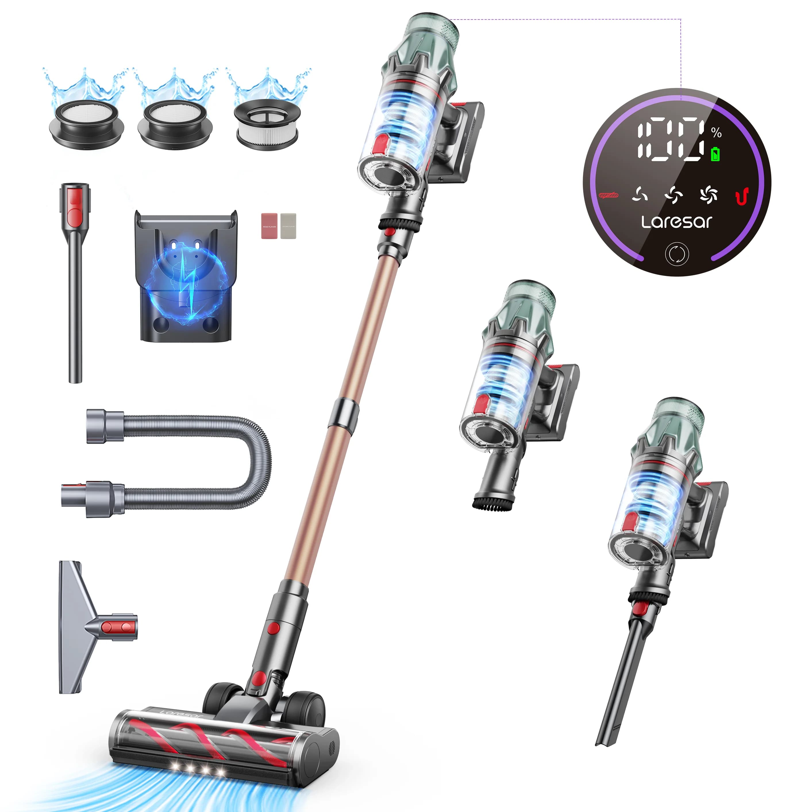 Laresar V7 PRO 600W 65000PA Cordless Vacuum Cleaner Handheld Home Appliance Aromatherapy Function Long Hose Sofa Suction 2026 NE