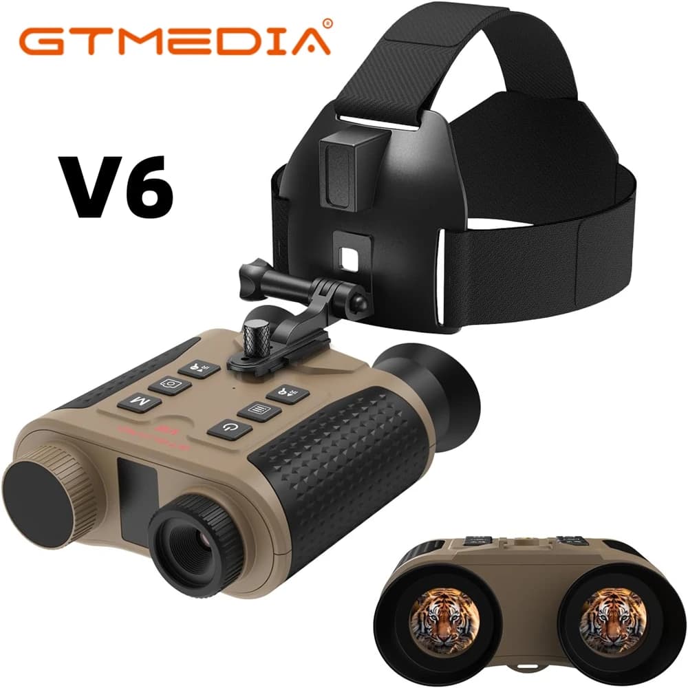 New 4K Night Vision Binoculars, 32GB Memory Card 8X Digital Zoom, Rechargeable IR Night Vision Goggles With Headband for Hunting