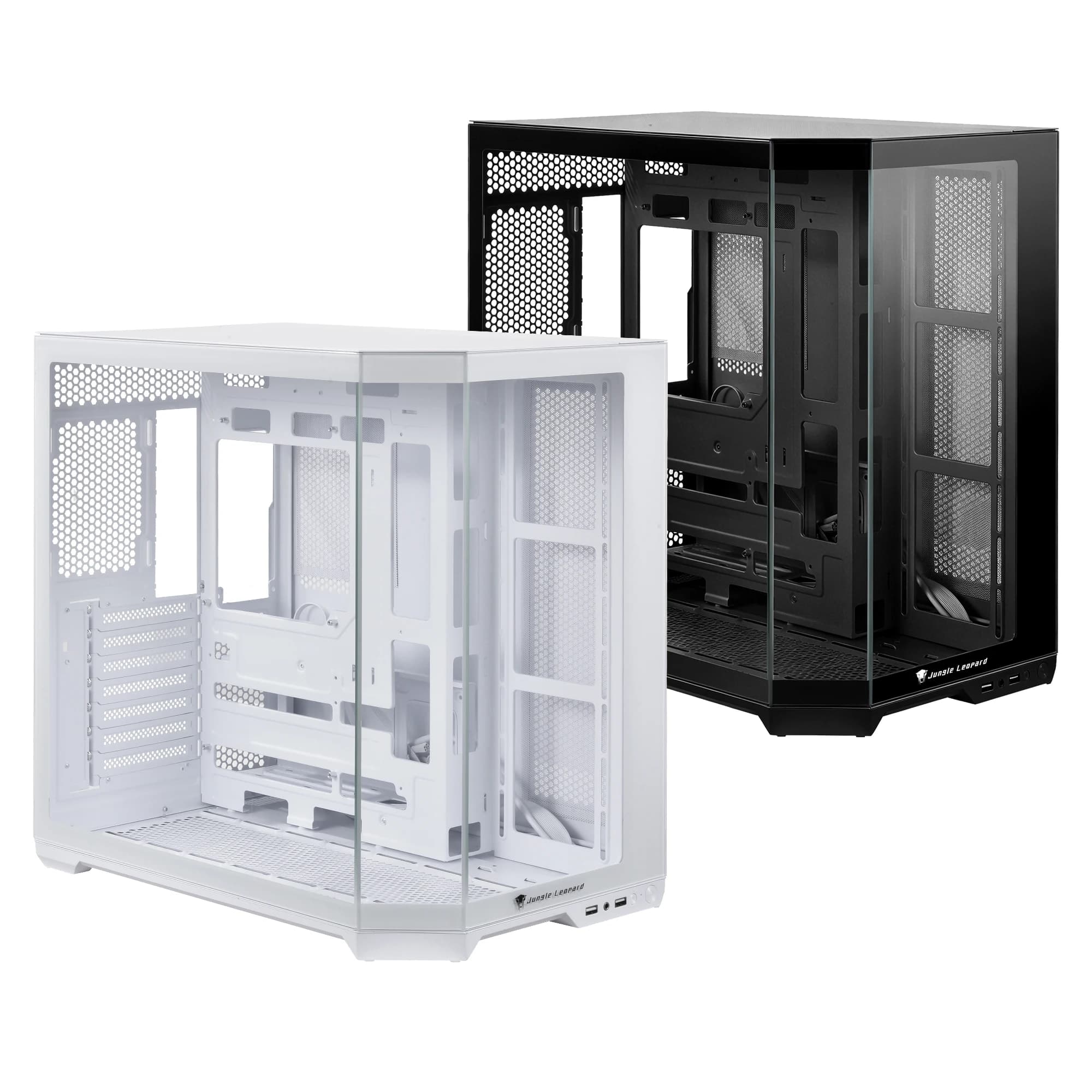 ATX PC Case High Airflow, Tempered Glass Mid Tower Computer Case Modular Design for E-ATX ITX MATX Motherboard