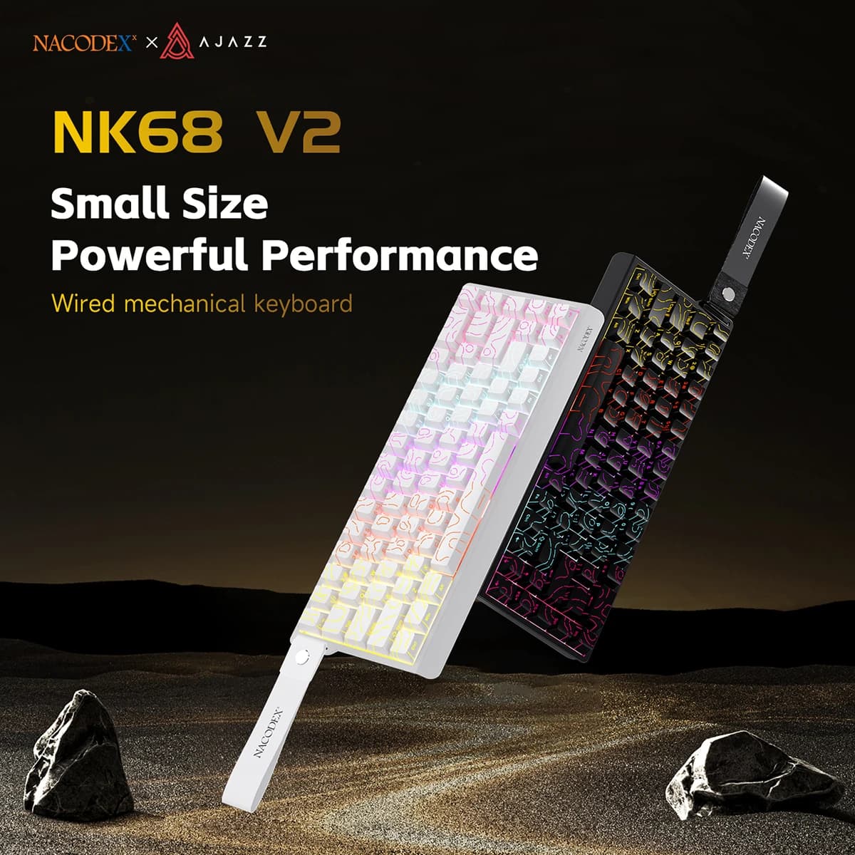 Ajazz NK68 V2 Gaming Mechanical Keyboard suitable for gaming office  hot swappable red switch computer accessories gifts