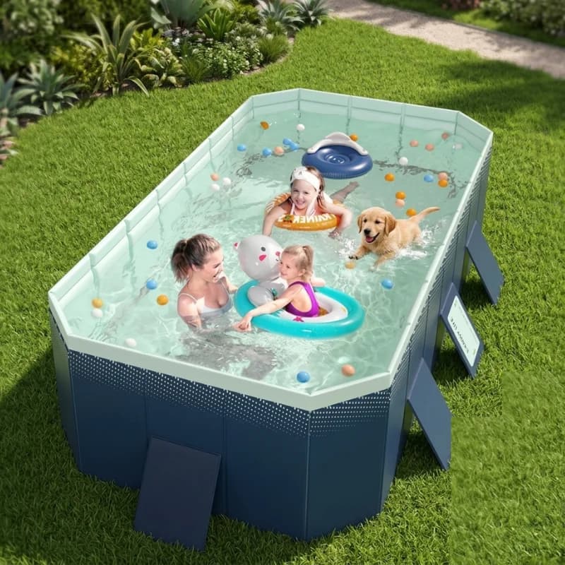 Foldable Swimming Pool 3M Non Inflatable Thickened Wear Resistant Outdoor Summer Water Party Pool for Kids and Pets