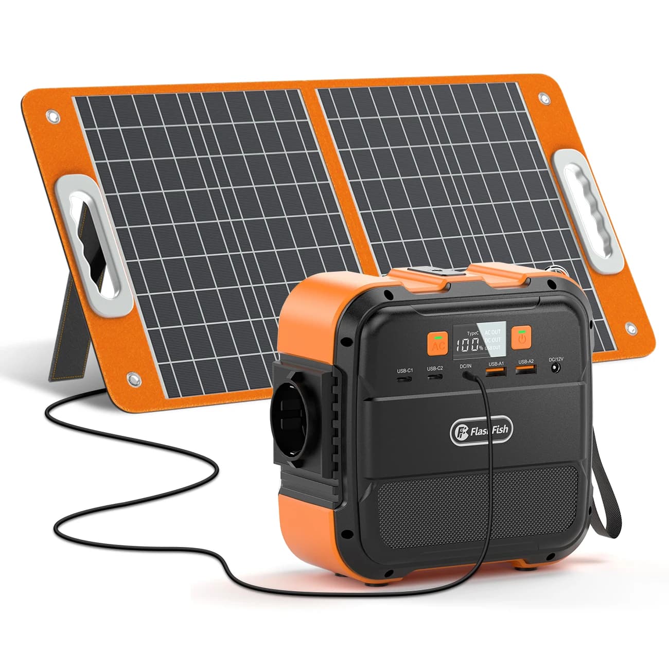 FF Flashfish A101 Mini Portable Power Station 120W 97.68Wh with Solar Panel 60W Battery Solar Generator AC Power Bank by Plane