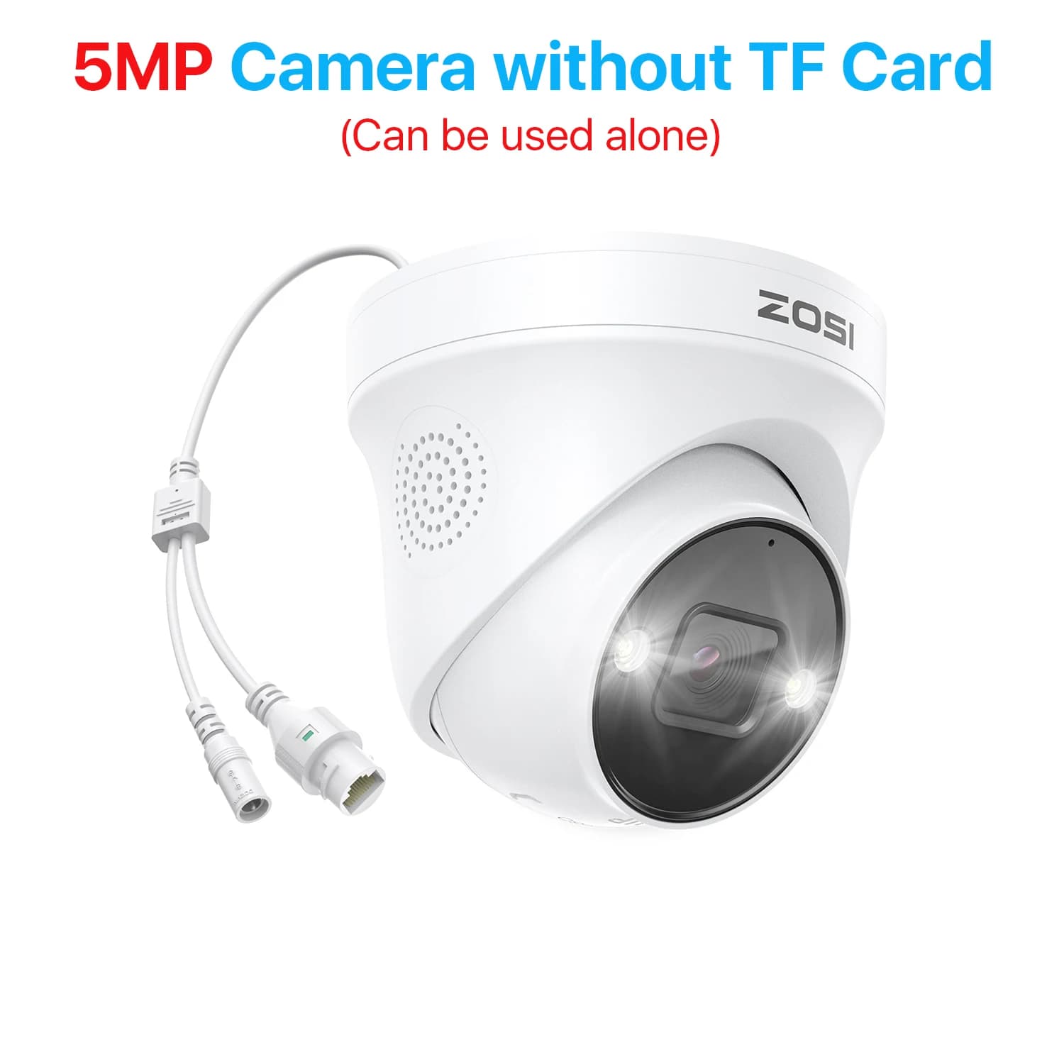 ZOSI 8MP/5MP Dome PoE Camera Outdoor 2-Way Audio Color Night Vision Street Surveillance IP Camera Smart Human Vehicle Detection