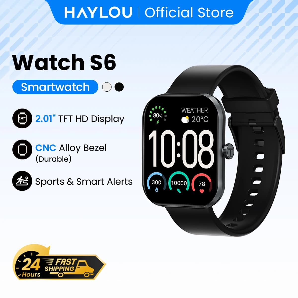 HAYLOU Watch S6 Voice Calling Smart Watch Men Health Monitoring IP68 Waterproof Smart Notifications Voice Assistant Smartwatch