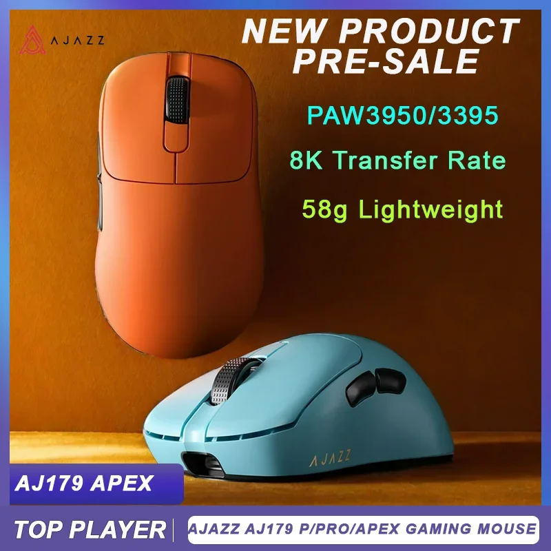 AJAZZ AJ179 APEX Gaming Mouse with Color Screen Dock, Magnetic Charging, 8000Hz High-Frequency /, Tri-Mode (PAW3950) Right-Hande