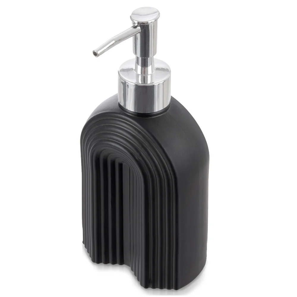 Black 320 ml Glass Soap Dispenser