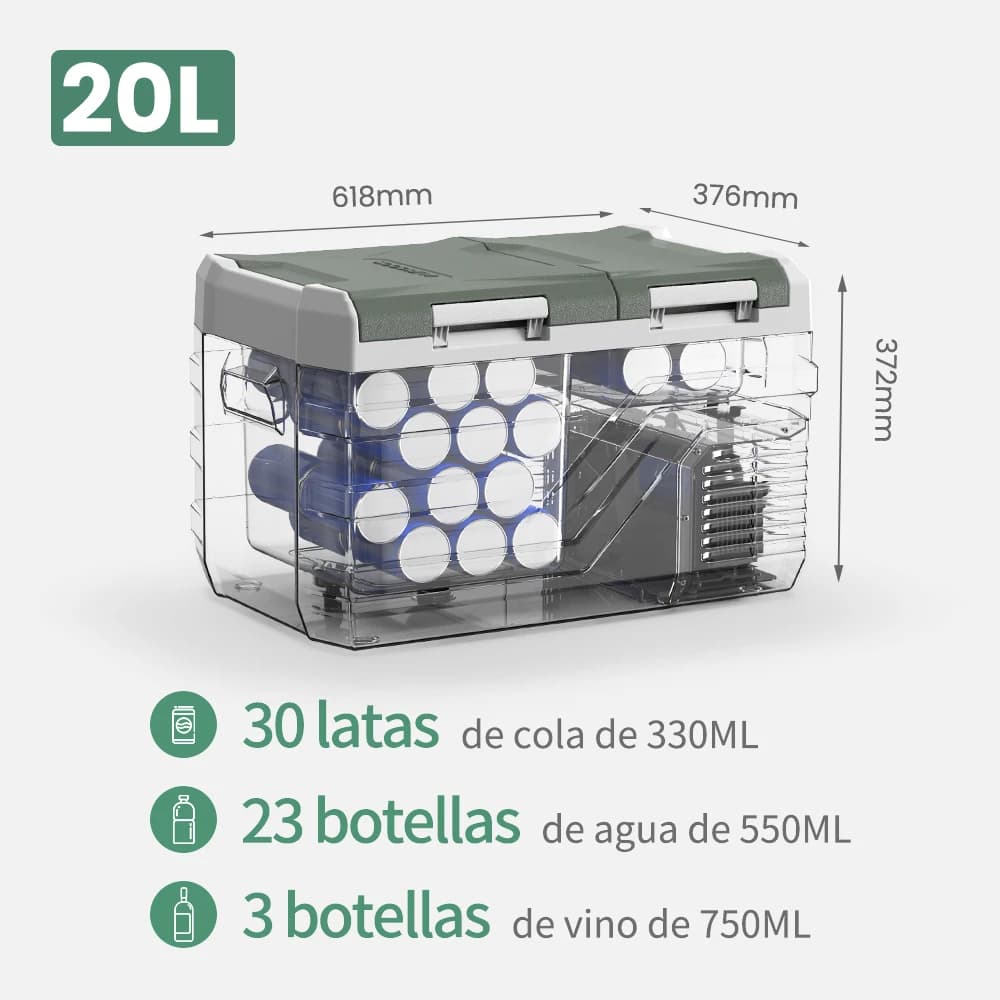 Alpicool NLS 20L 30L 40L Car Refrigerator Mini Fridge Freezer 12V Portable Compressor Cooler 12/24V DC 100-240V AC for Camping
