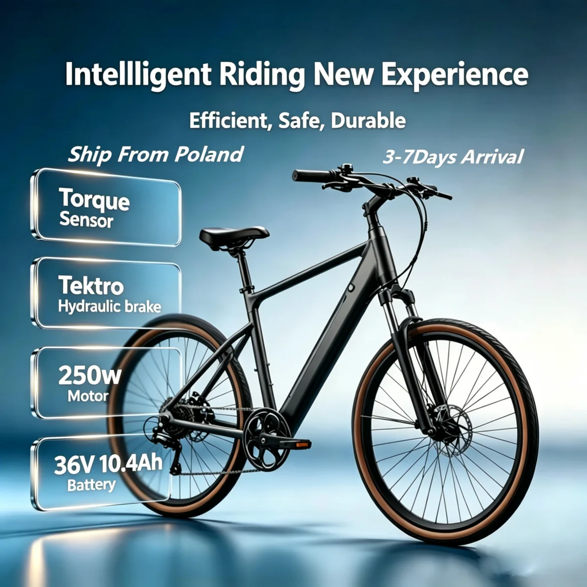 YANGOR Y700 Adult Electric Bike 250W Electrical 85KM Range Road Urban City Bicycle 36V 10.4Ah Commuter E-bike 700x40C Tire 25km/h Max Speed Lightweight 7 Speed Gear Hydraulic Disc Brake Electric Bicycle 36V 10.4Ah Lithium Removeable Battery Electric Bike