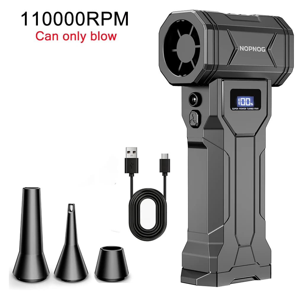 Car Vacuum Cleaner Turbo Fan Violent Jet Blower Cleaning Tools Engine Dust Removal Hair Dryer Electric Air Duster for Home Outdoors Camping Truck RV Universal