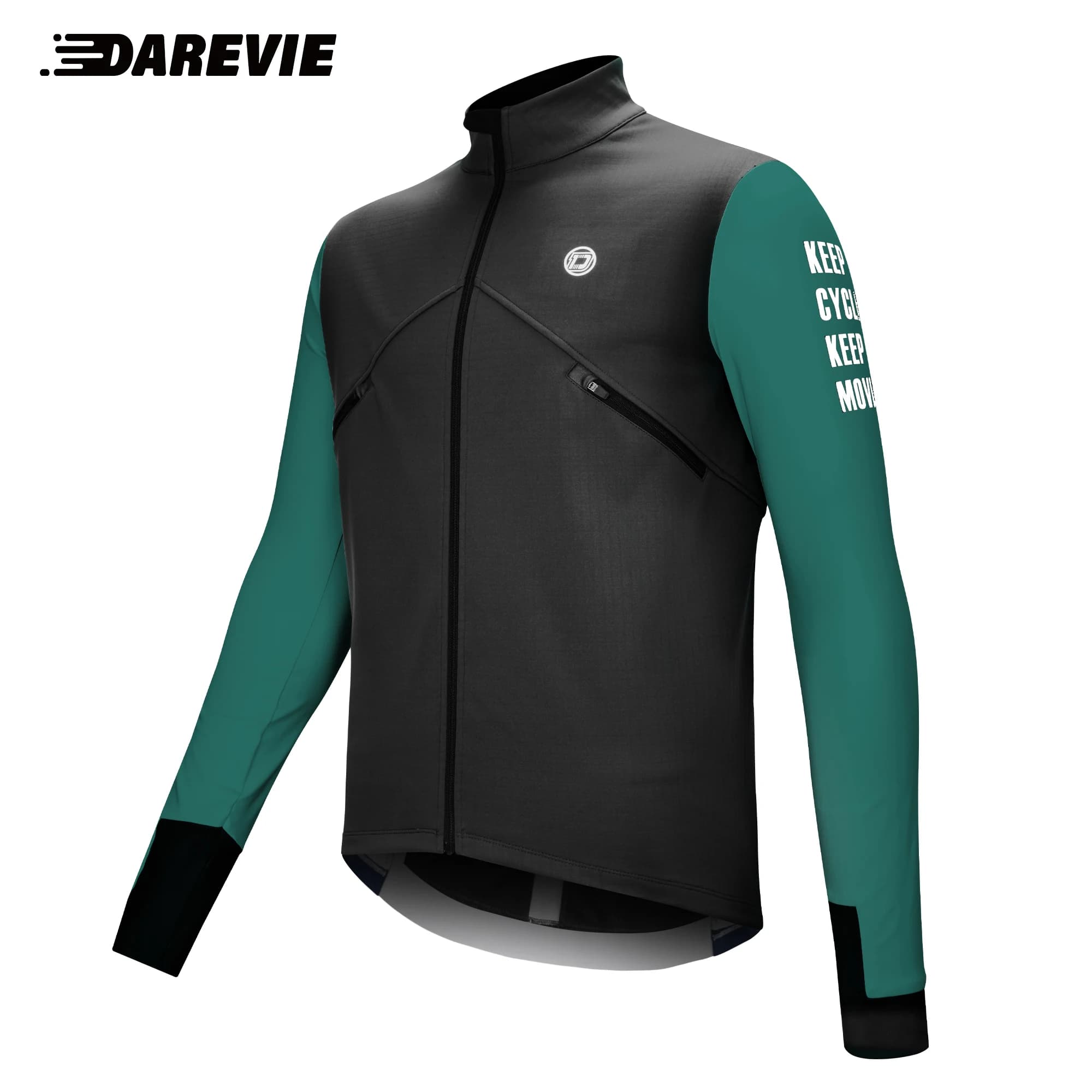 DAREVIE Cycling Men's Jacket Windproof Fleece Pro Cycling Jackets Long Sleeve Warm Soft Brushed Pro Breathable Bicycle Clothing