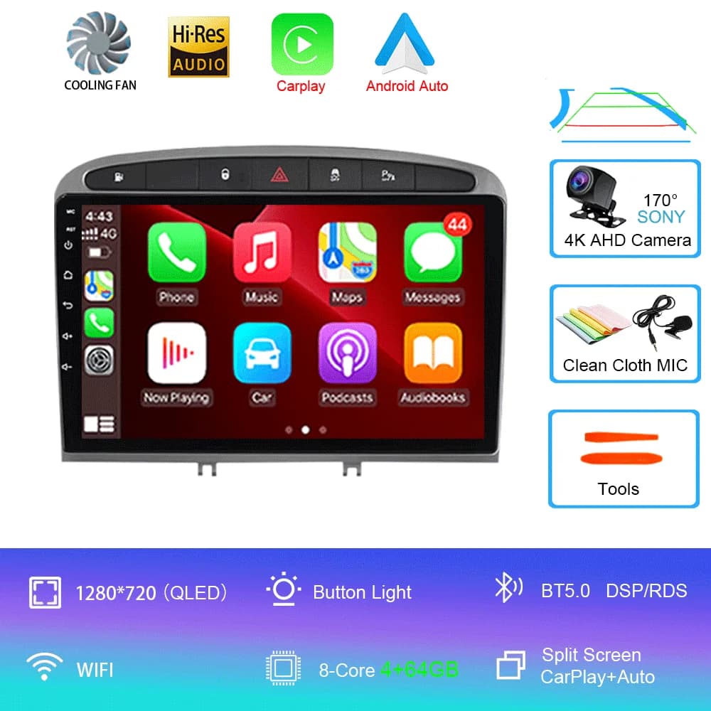 Android 16 Car Radio for Peugeot RCZ 308 SW 2007-2015 408 2012-2020 2DIN Multimedia Navigation GPS Carplay Auto Head Unit WIFI