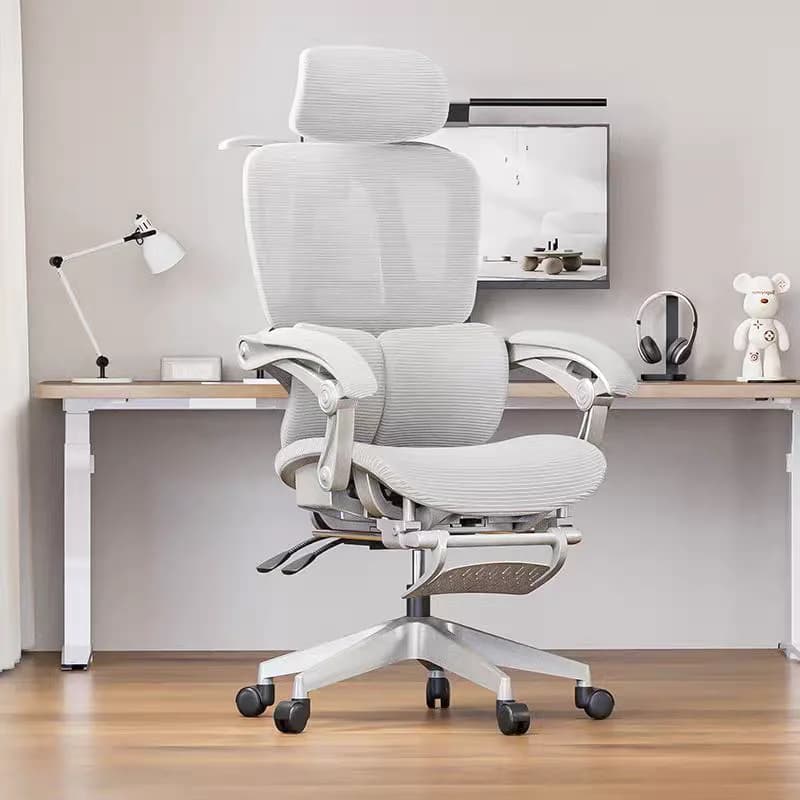 Ergonomic Swivel Office Chair 135° Reclinable 3D Armrest Headrest Adjustable Lumbar Support Gaming Computer Chair SGS4 Gas Lift 150kg Black/White EU Fast Ship