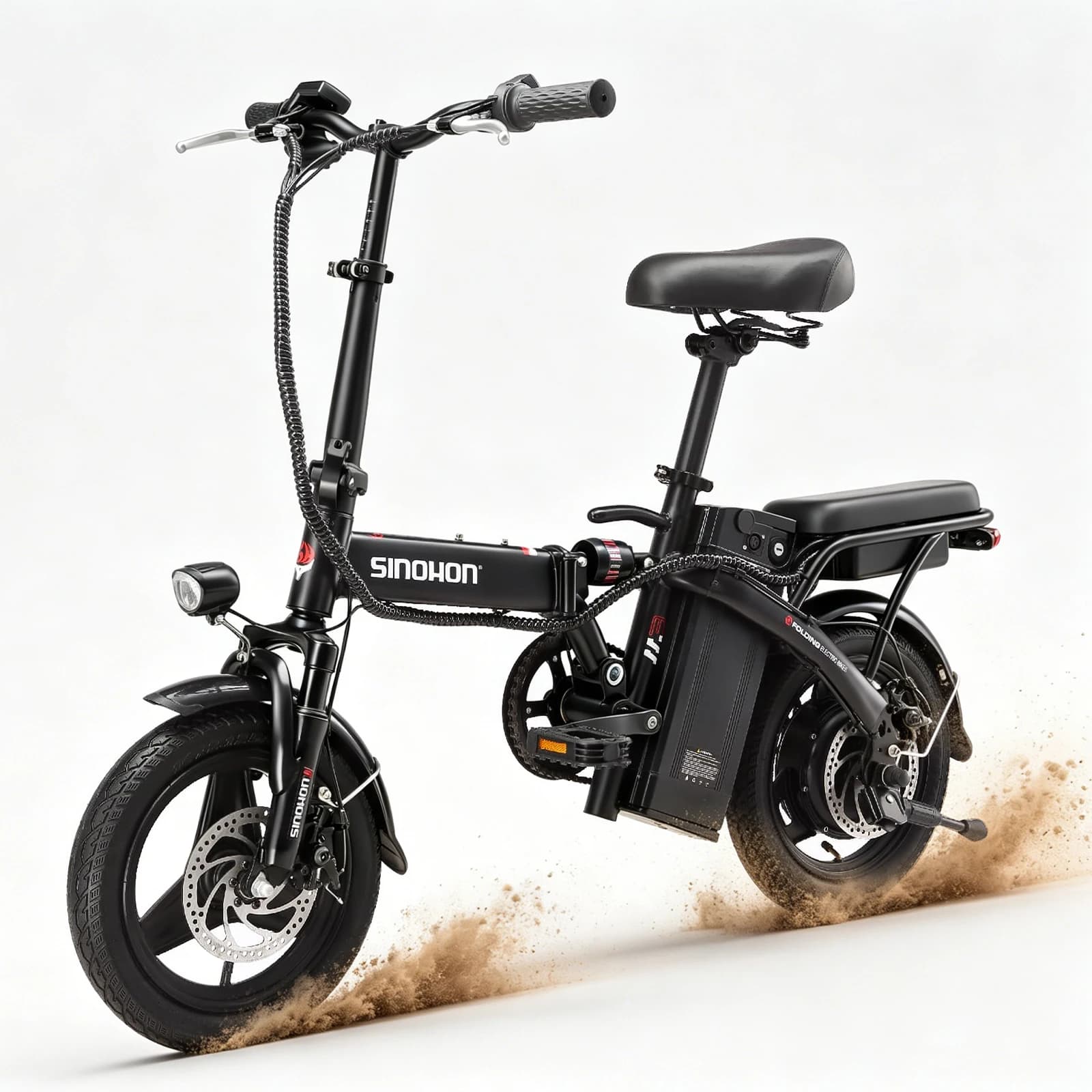 Sinohon M3 Folding Electric Scooter, 500W Motor, 36V 10.4Ah Battery, Max 30Km/H Speed, 40Km Range, 14'' Fat Tire, Portable Urban Commuter E-Bike
