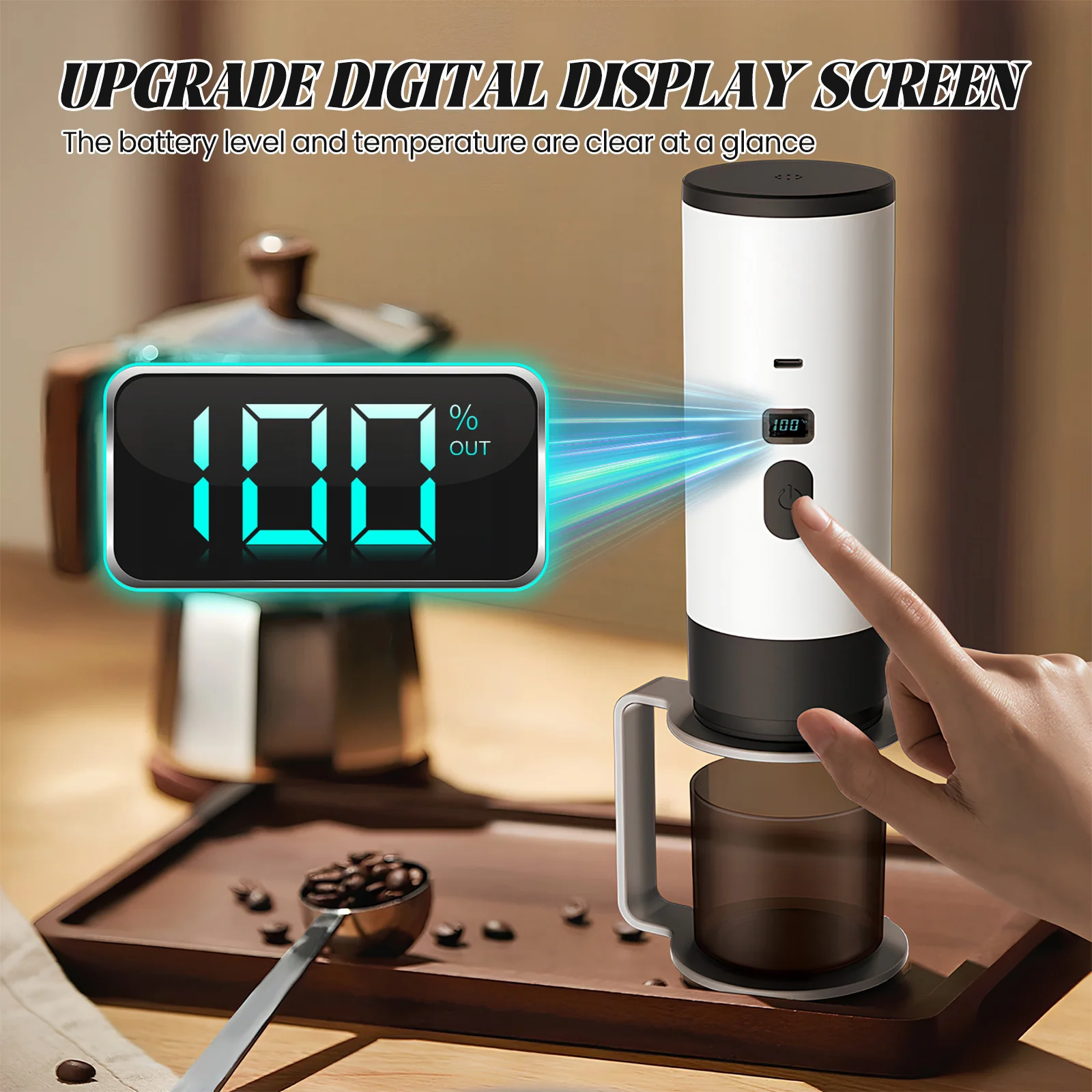 Portable Electric Capsule Coffee Maker Espresso Pot Cordless Heating Pump Press Coffee Maker Travel and Car 3 in 1 Coffee Pot