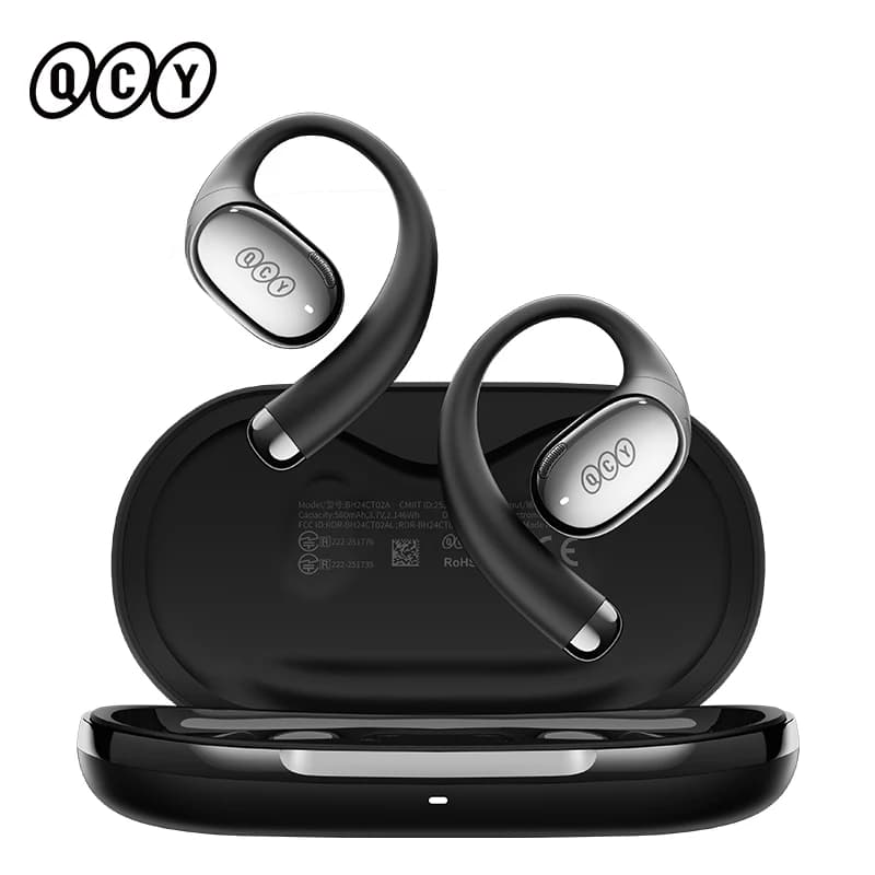 QCY Crossky R70 Open-Ear Wireless Headphones Hi-Res with LDAC OWS Earphones Bass Boost Bluetooth 6.0 Earhook Sport Earbuds 52Hrs